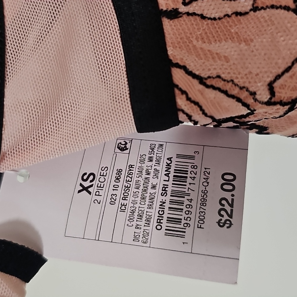 NWT Auden Push-Up Babydoll with Thong Set Ice Rose Size XS - Picture 13 of 15